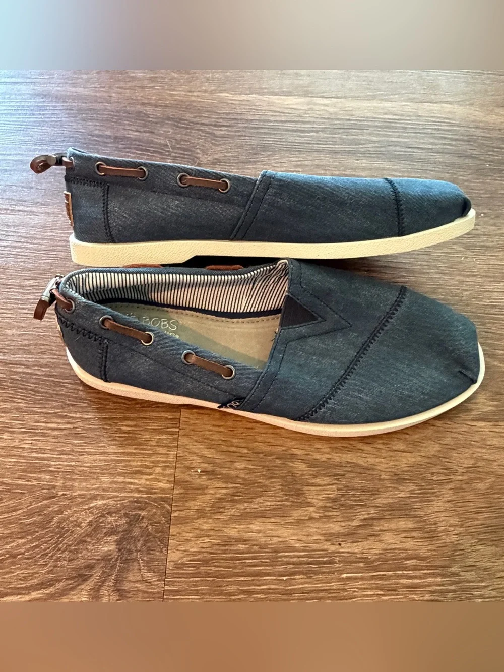 Skechers by Bob’s- Navy Canvas Slip-On Loafers Size 8.5